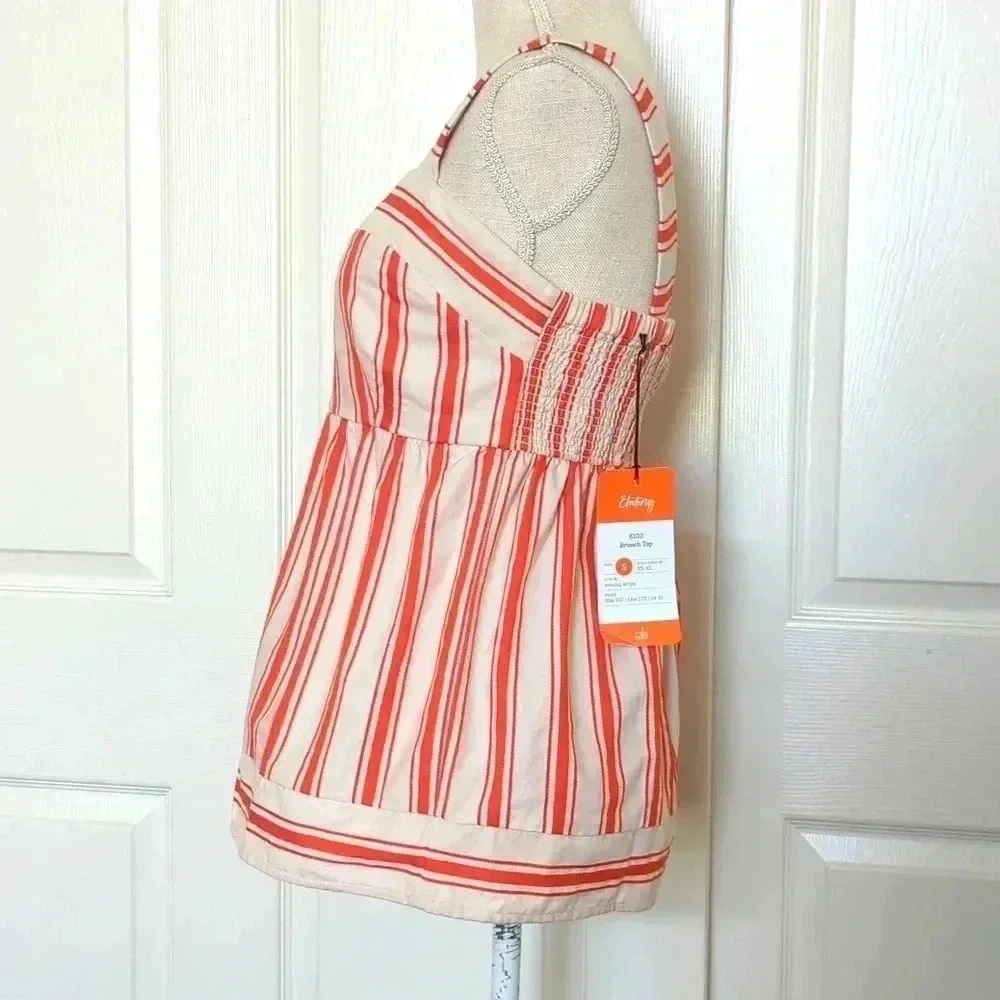 CAbi Brunch Orange Awning Stripe Top - Picture 5 of 9